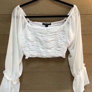 Cropped white blouse - New
